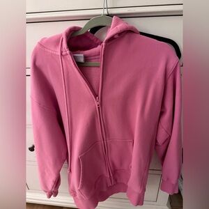 Aritzia pink cozy boyfriend full zip